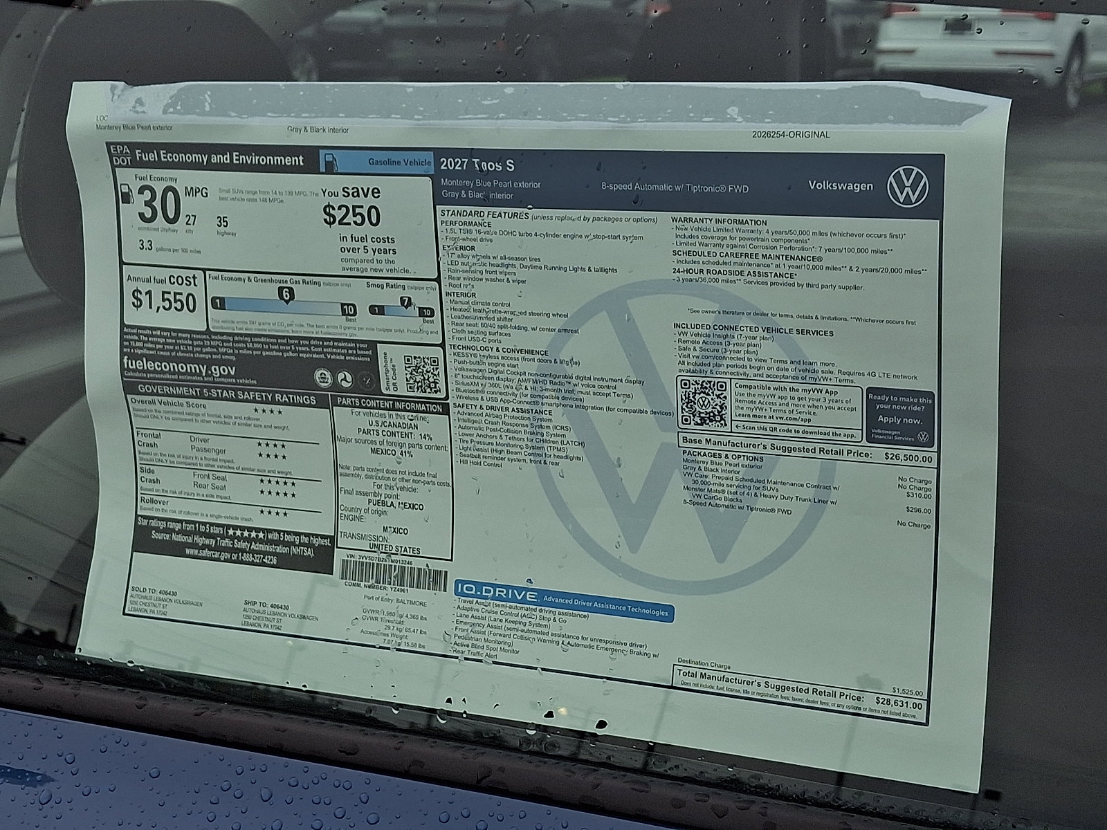 New 2027 Volkswagen Taos S FWD image 4