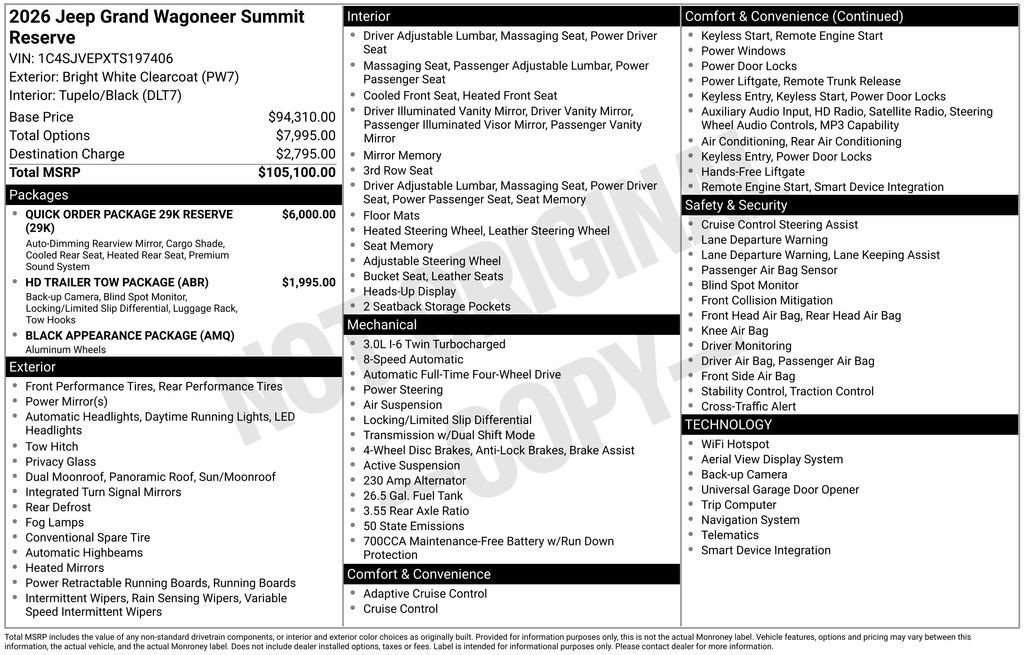 New 2026 Jeep Grand Wagoneer Summit AWD/4WD image 15