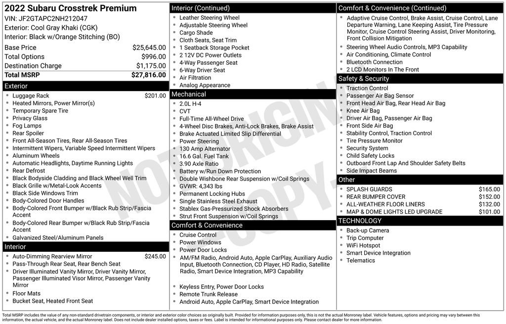 Certified 2022 Subaru Crosstrek 2.0i Premium image 7