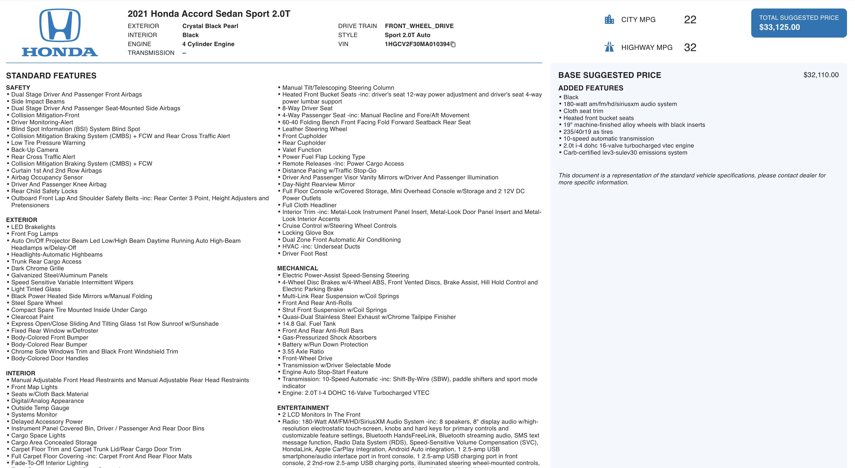 Used 2021 Honda Accord Sport image 2