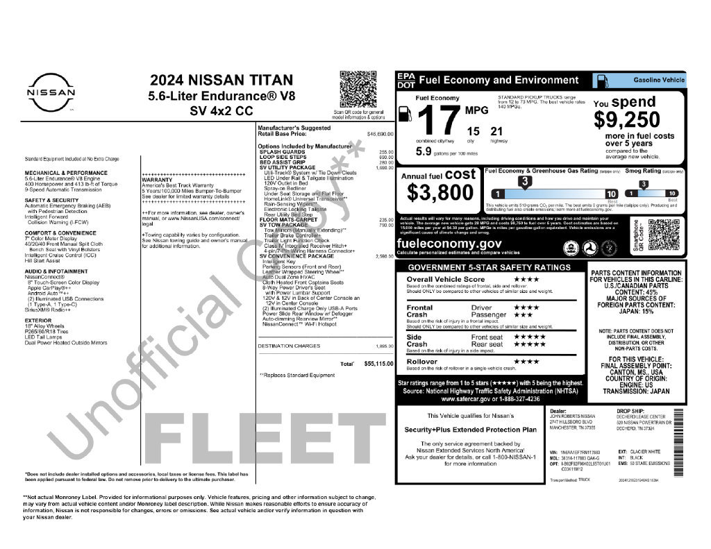 Certified 2024 Nissan Titan SV w/ SV Convenience Package RWD image 7