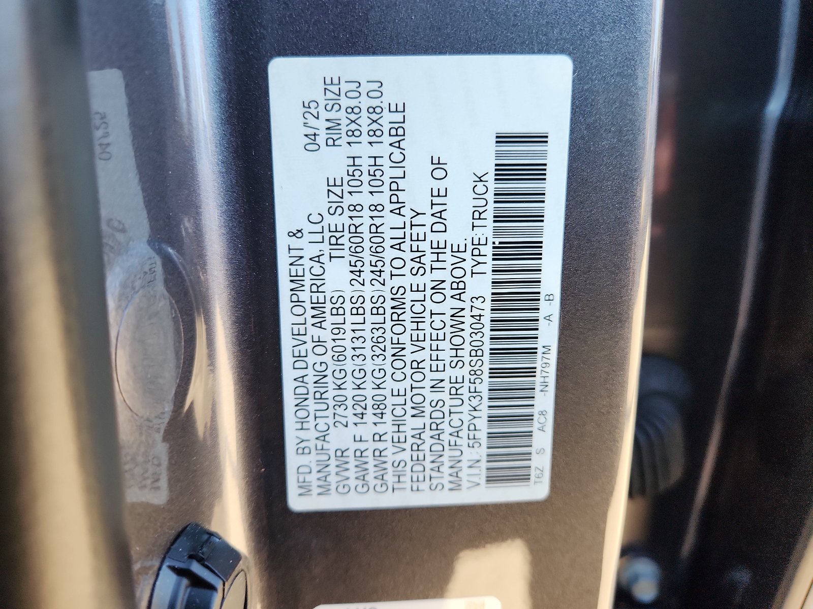 New 2025 Honda Ridgeline RTL image 15