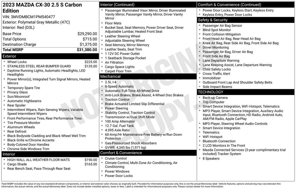 Certified 2023 MAZDA CX-30 AWD 2.5 S w/ Preferred Package image 4