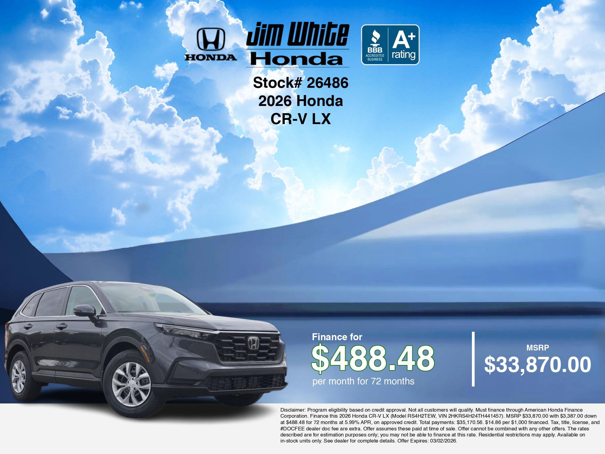 New 2026 Honda CR-V LX image 7