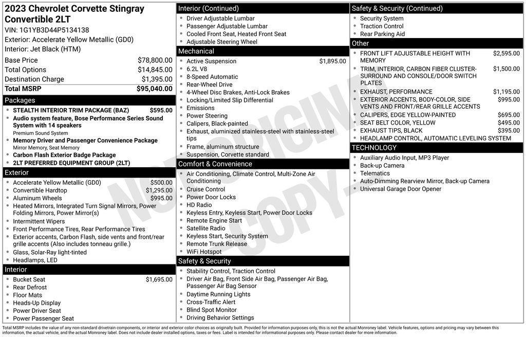 Used 2023 Chevrolet Corvette Stingray Preferred Conv w/ Stealth Interior Trim Package image 27