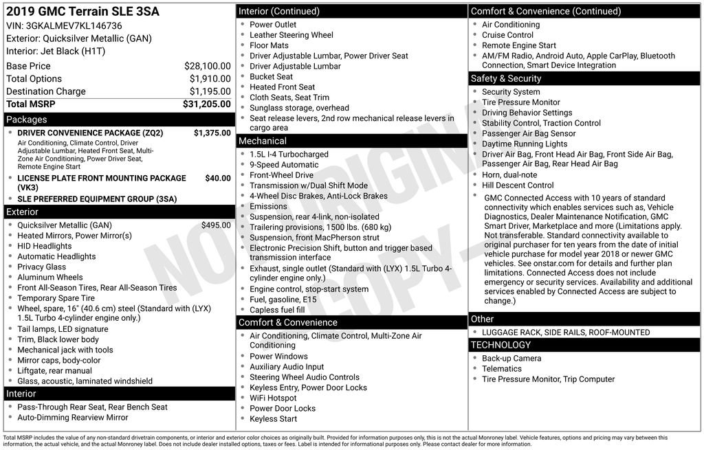 Used 2019 GMC Terrain SLE w/ Driver Convenience Package image 15