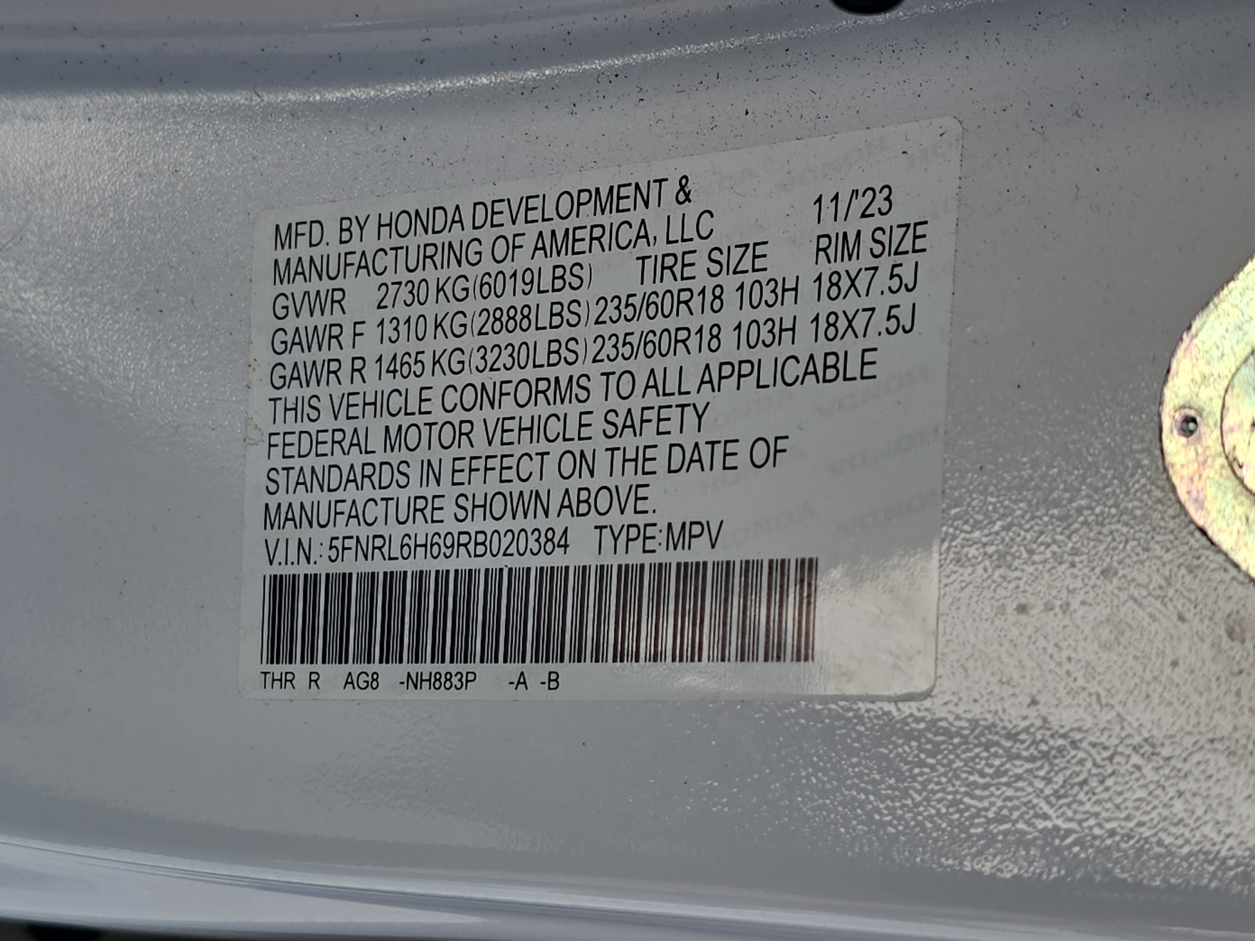 Certified 2024 Honda Odyssey EX-L image 37