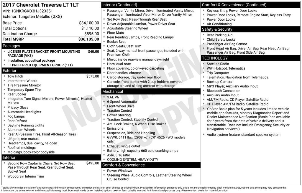 Certified 2017 Chevrolet Traverse LT FWD image 11