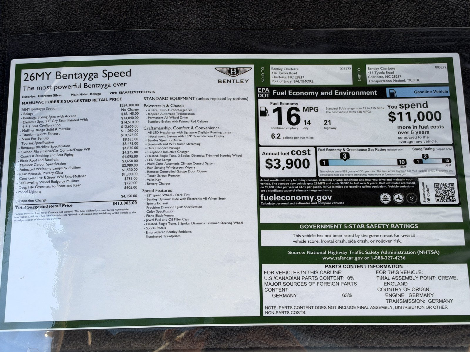 Certified 2026 Bentley Bentayga Speed AWD/4WD image 47