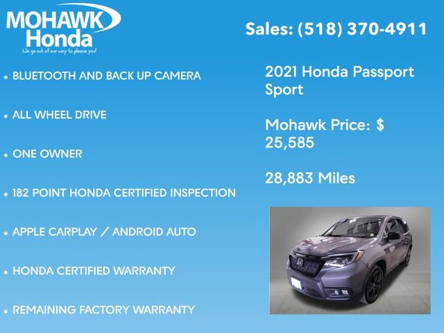 Certified 2021 Honda Passport Sport image 8