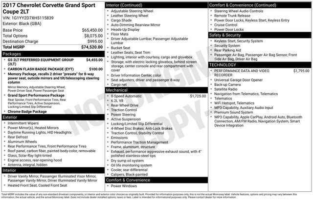 Certified 2017 Chevrolet Corvette Grand Sport RWD image 5