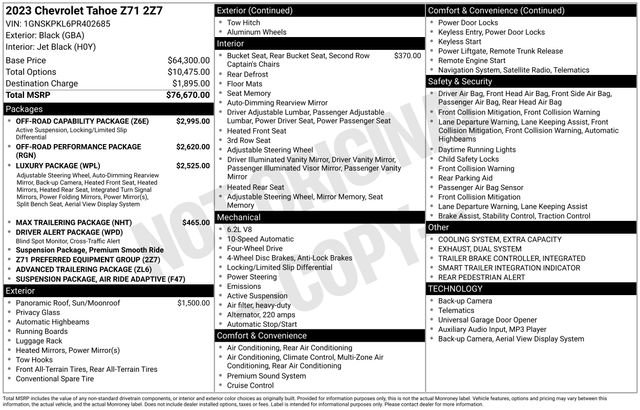 Used 2023 Chevrolet Tahoe Z71 w/ Off-Road Capability Package image 30