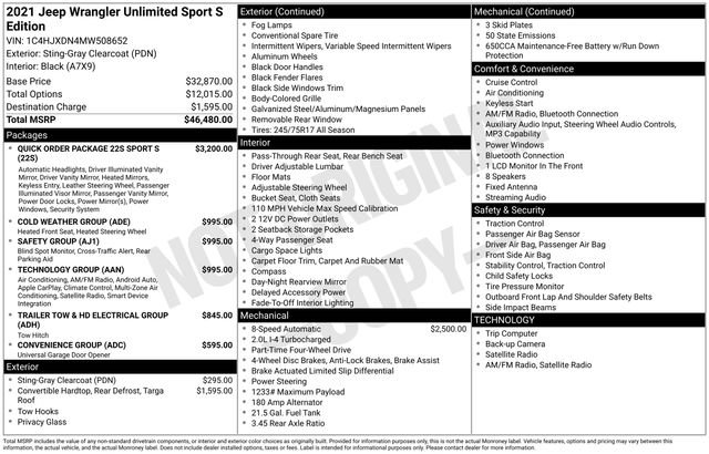 Used 2021 Jeep Wrangler Unlimited Sport image 27