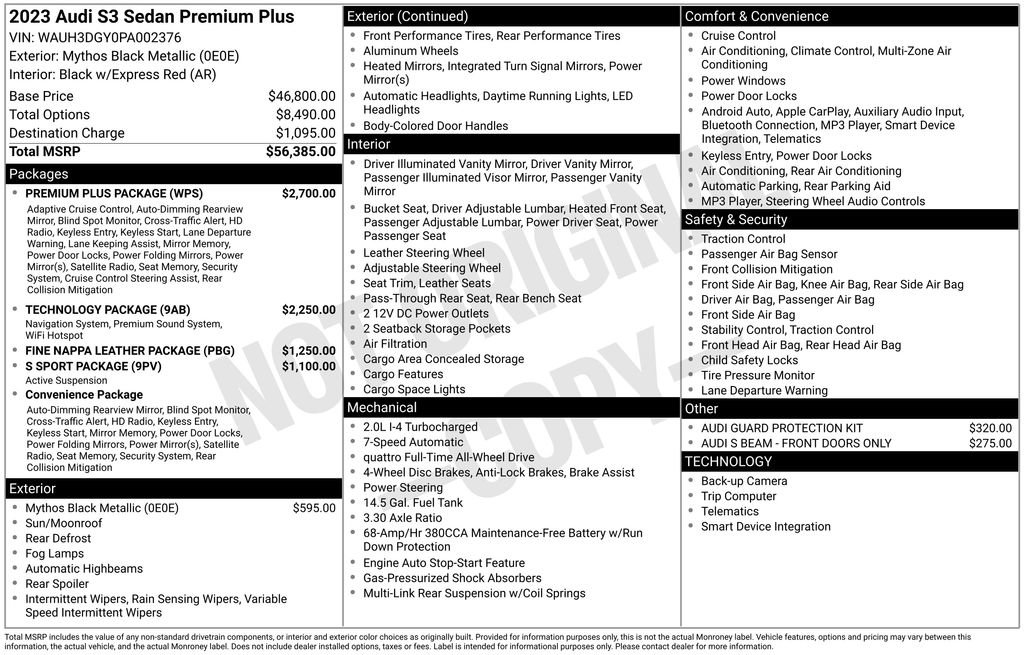 Used 2023 Audi S3 Premium Plus w/ Premium Plus Package image 82