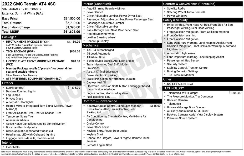 Used 2022 GMC Terrain AT4 w/ Infotainment Package II image 9