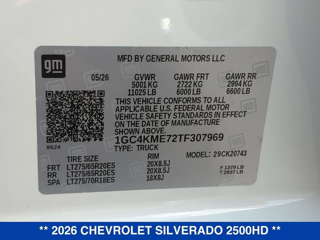 New 2026 Chevrolet Silverado 2500 Custom w/ Custom Value Package AWD/4WD image 24