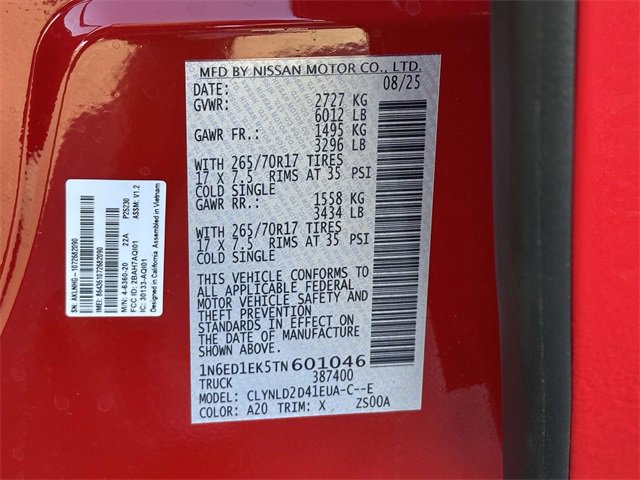 New 2026 Nissan Frontier PRO-4X w/ Pro-4x Convenience Package image 27