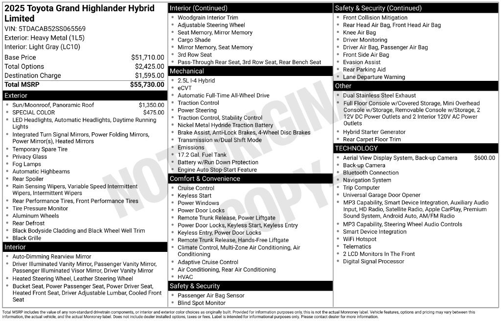 Used 2025 Toyota Grand Highlander AWD Hybrid image 36