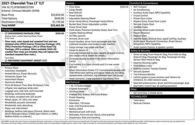 Used 2021 Chevrolet Trax LT w/ LT Convenience Package image 30