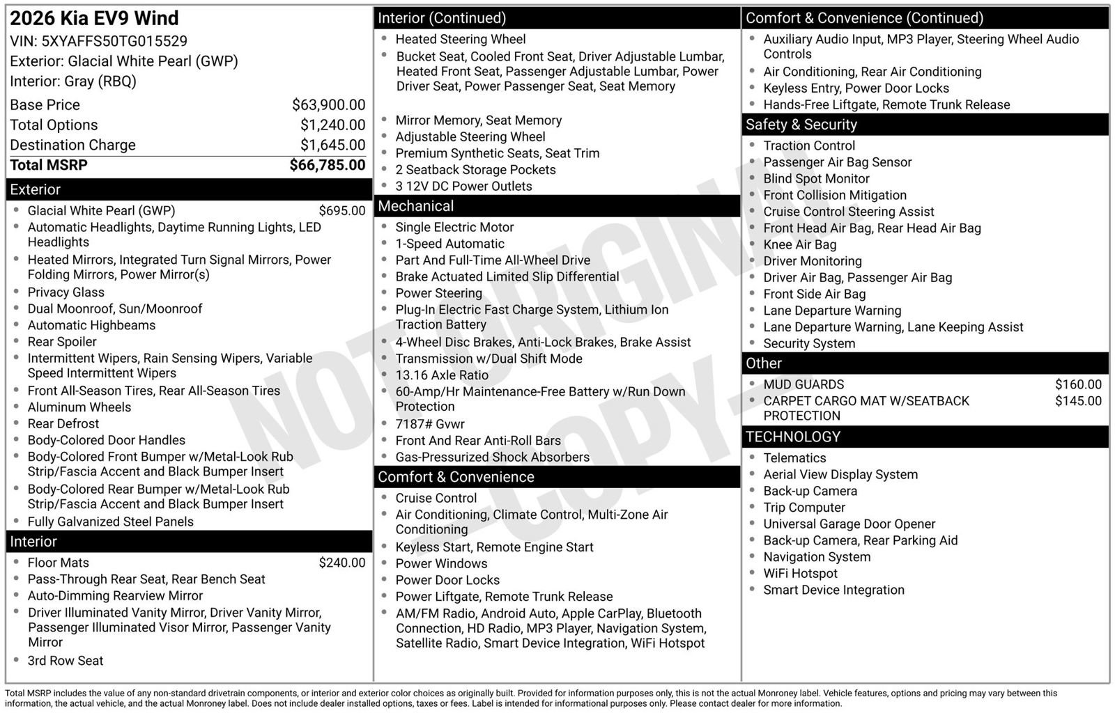 New 2026 Kia EV9 Wind image 3