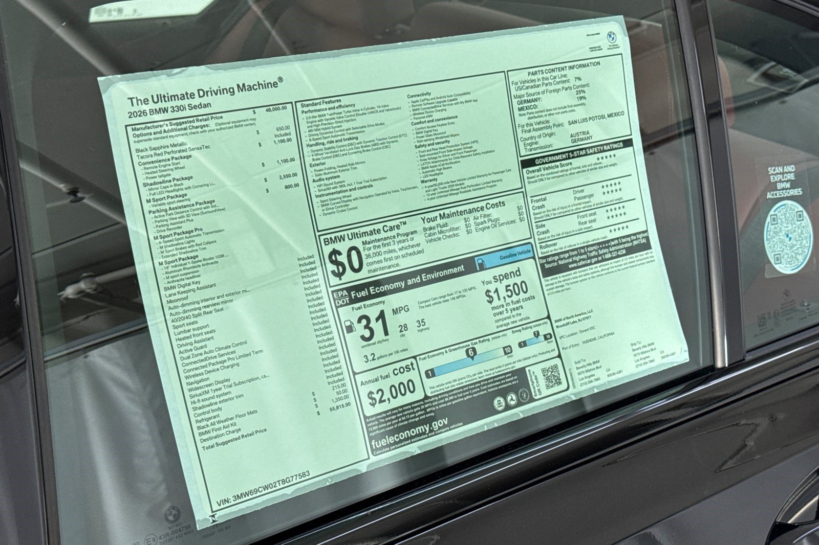 New 2026 BMW 330i Sedan w/ M Sport Package RWD image 29