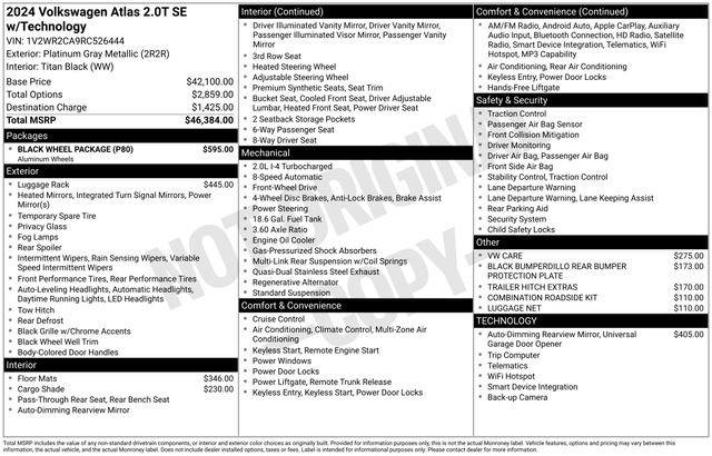 Used 2024 Volkswagen Atlas SE w/ Black Wheel Package image 11