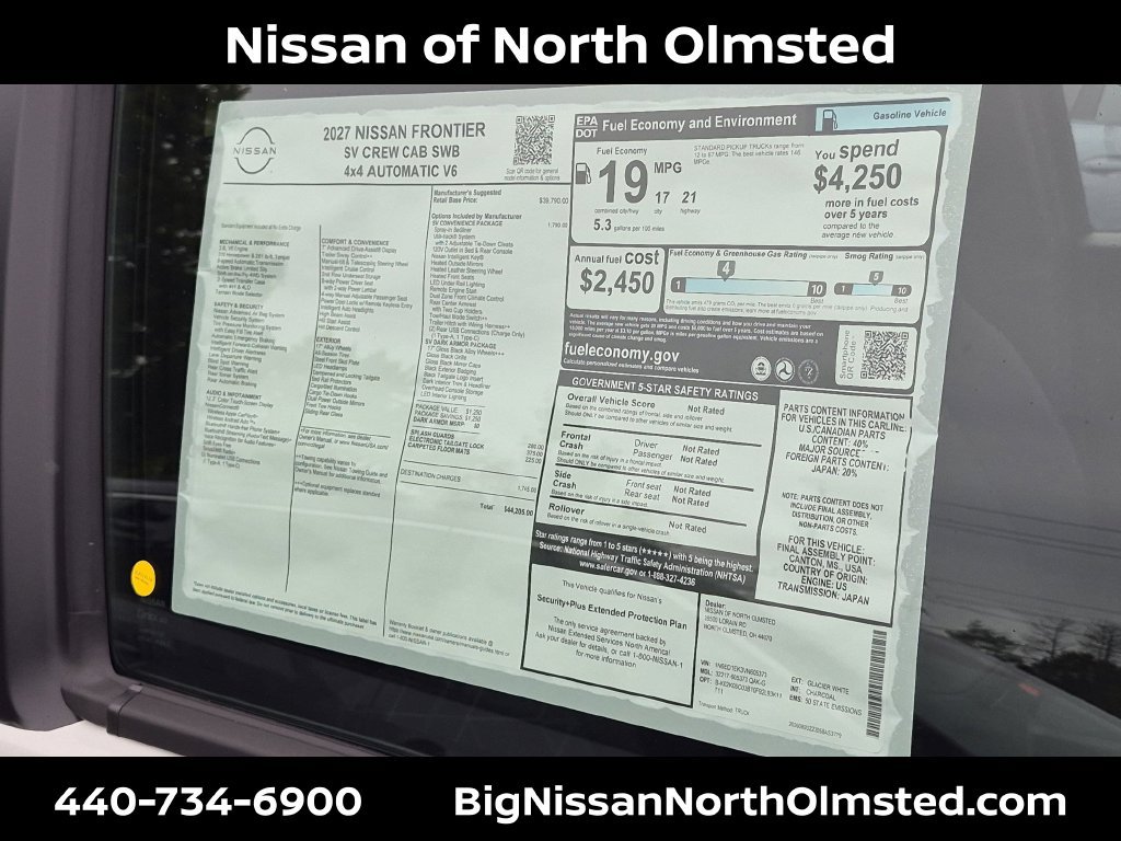 New 2027 Nissan Frontier SV w/ SV Convenience Package AWD/4WD image 19