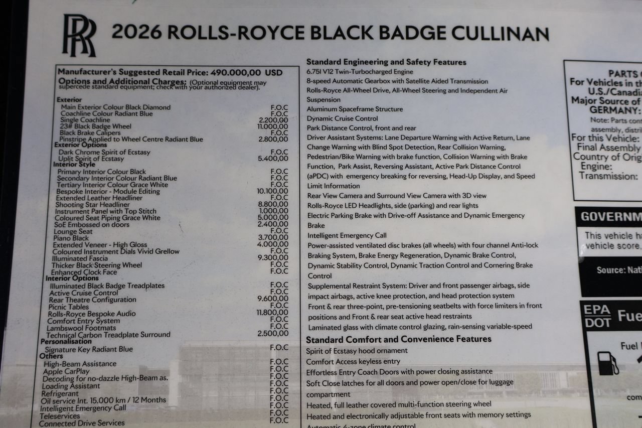 Certified 2026 Rolls-Royce Cullinan Black Badge AWD/4WD image 30