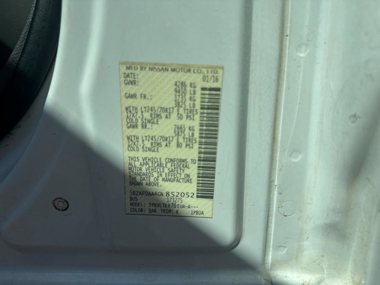 Used 2016 Nissan NV 3500 SV w/ SV Technology Package image 40