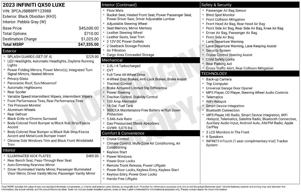 Certified 2023 INFINITI QX50 Luxe AWD/4WD image 5