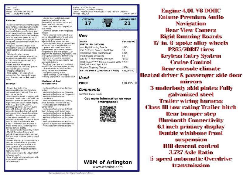 Used 2015 Toyota 4Runner SR5 image 2