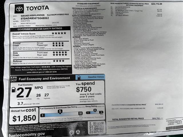 New 2026 Toyota Grand Highlander AWD Hybrid image 26