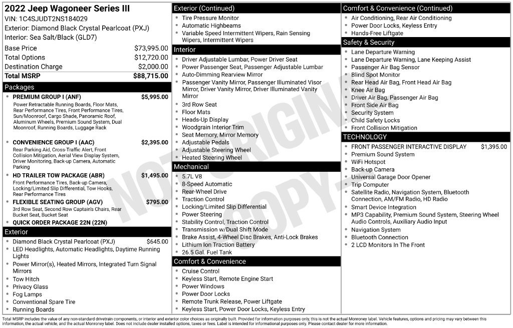 Used 2022 Jeep Wagoneer Series III w/ Premium Group I RWD image 24