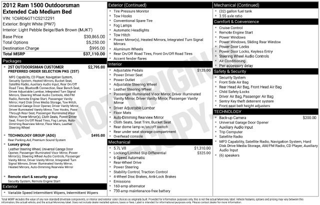 Used 2012 RAM 1500 Outdoorsman RWD image 7