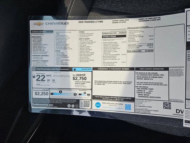 New 2026 Chevrolet Traverse LT w/ Enhanced Driving Package image 18