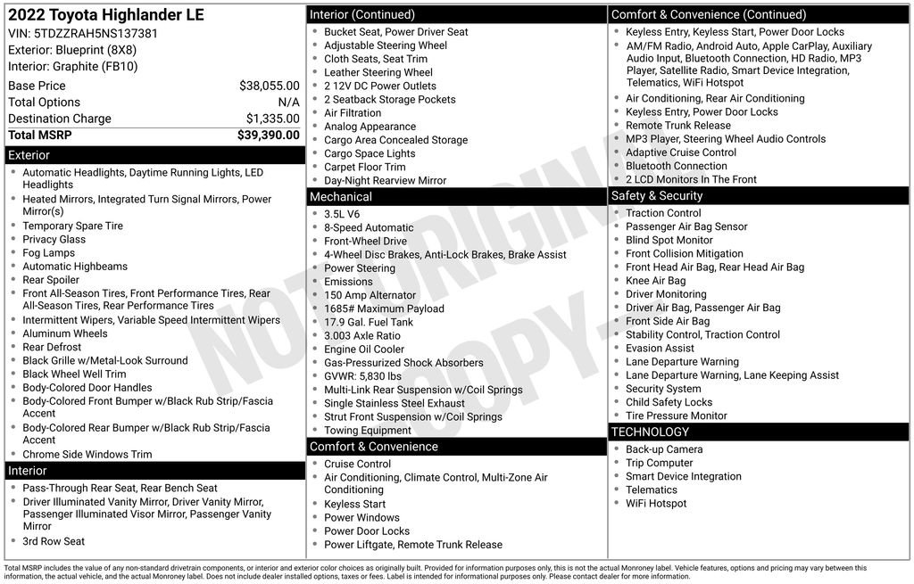 Used 2022 Toyota Highlander LE image 38