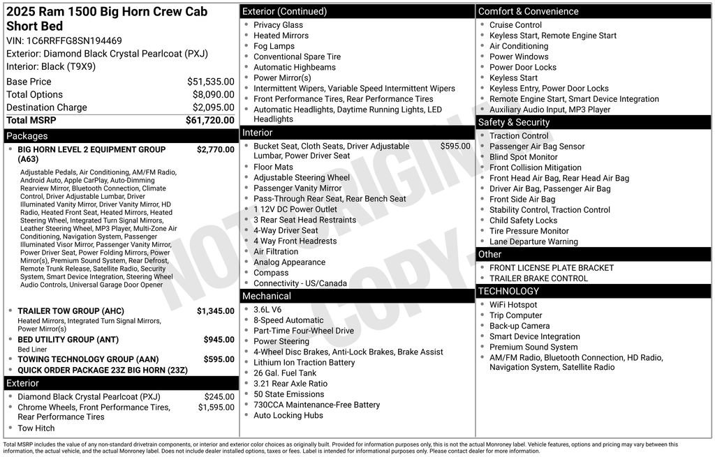 New 2025 RAM 1500 Big Horn AWD/4WD image 6