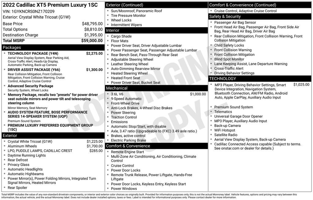 Certified 2022 Cadillac XT5 Premium Luxury w/ Technology Package FWD image 45
