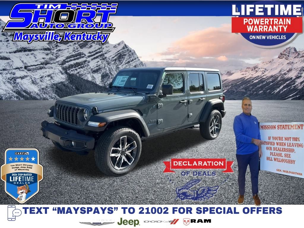 New 2025 Jeep Wrangler Sport S 4xe w/ LED Headlamp & Fog Lamp Group