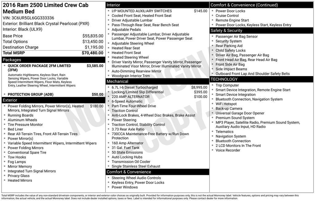 Certified 2016 RAM 2500 Limited AWD/4WD image 9