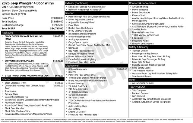 New 2026 Jeep Wrangler Unlimited Sport AWD/4WD image 31