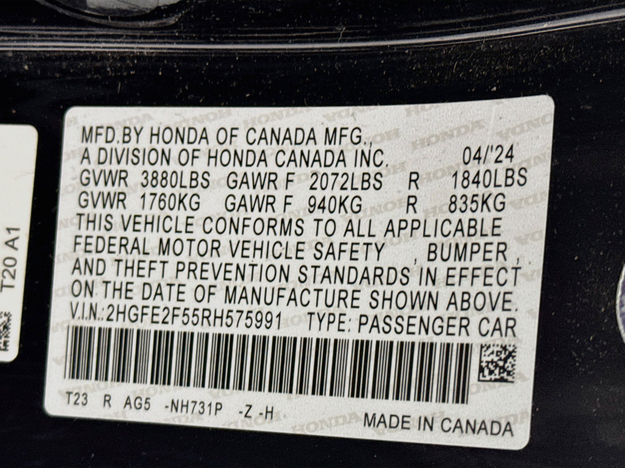 Certified 2024 Honda Civic Sport image 29