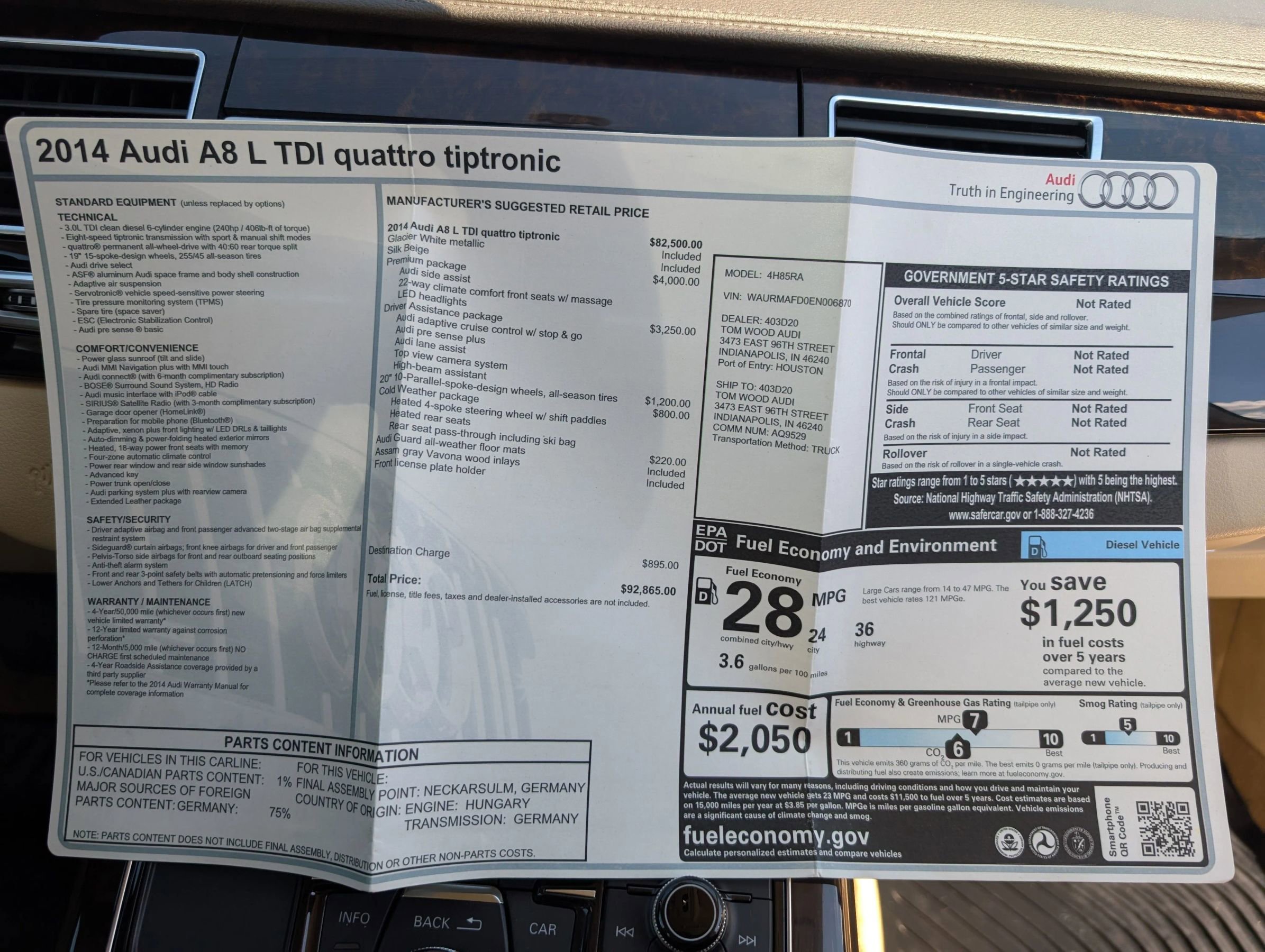 Used 2014 Audi A8 L TDI image 31