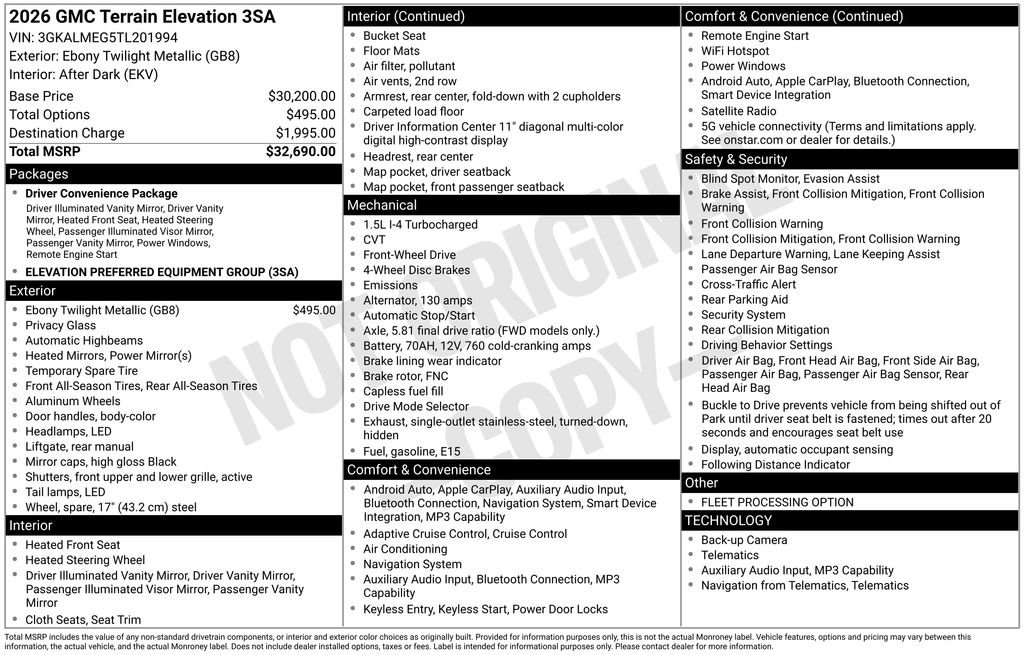 Used 2026 GMC Terrain Elevation FWD image 16