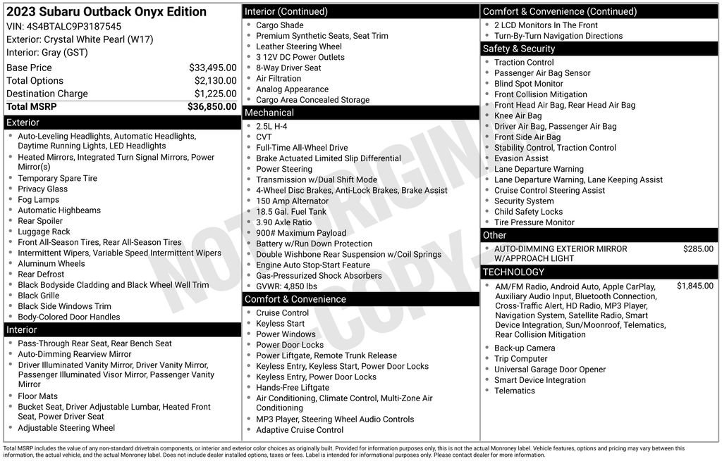 Certified 2023 Subaru Outback Onyx Edition image 24