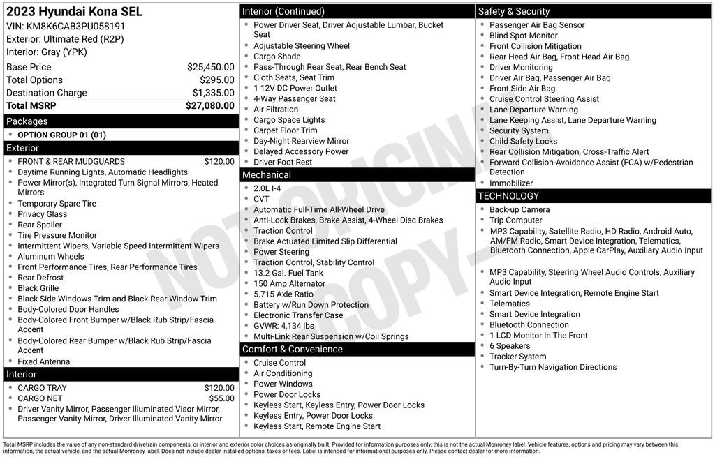 Certified 2023 Hyundai Kona SEL AWD/4WD image 25