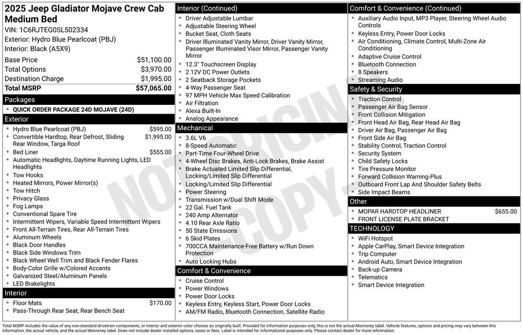 New 2025 Jeep Gladiator Mojave image 2