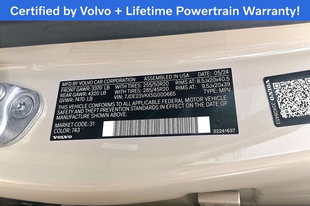 Certified 2025 Volvo EX90 Plus AWD/4WD image 45