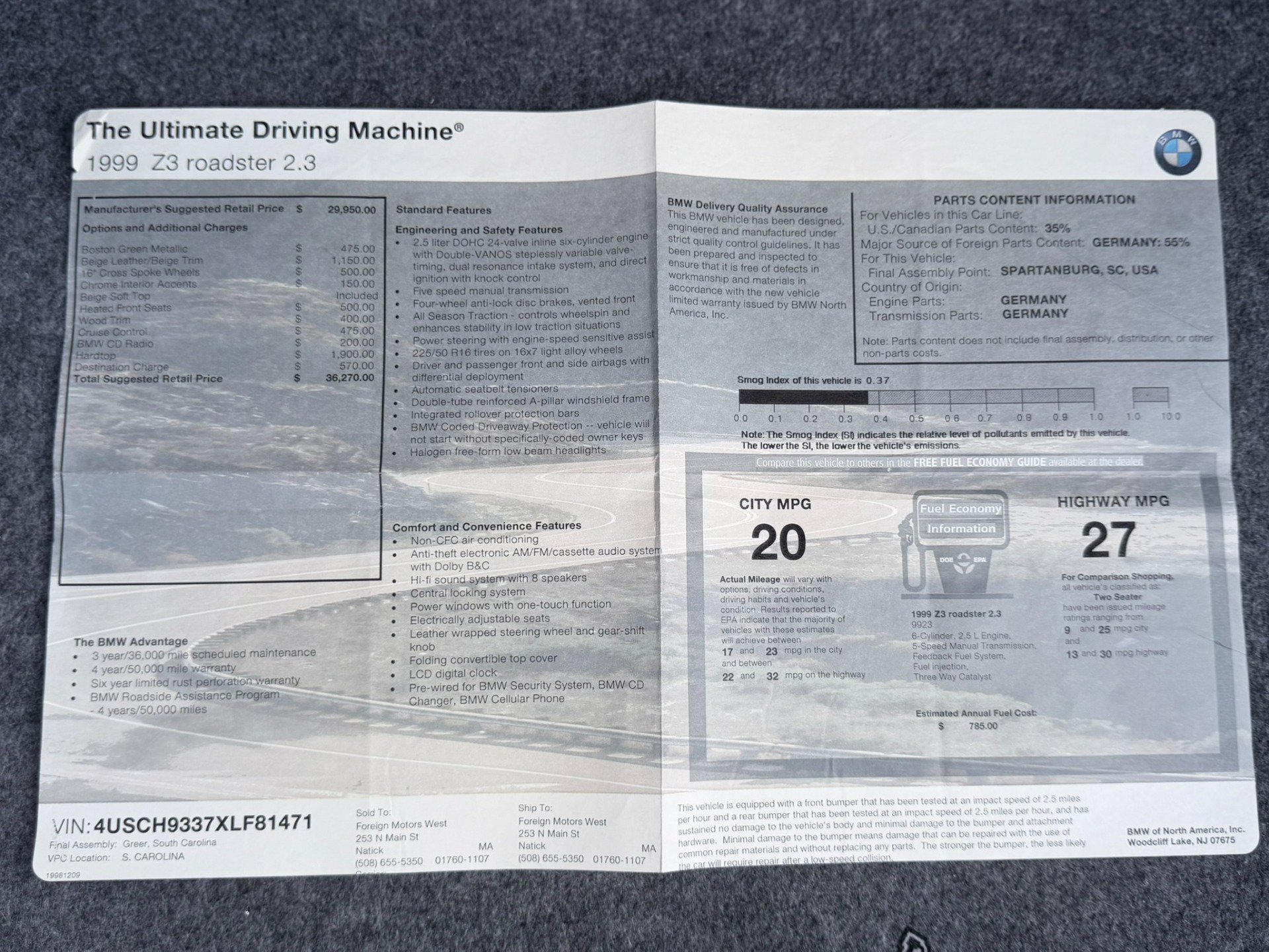 Used 1999 BMW Z3 2.5i RWD image 57