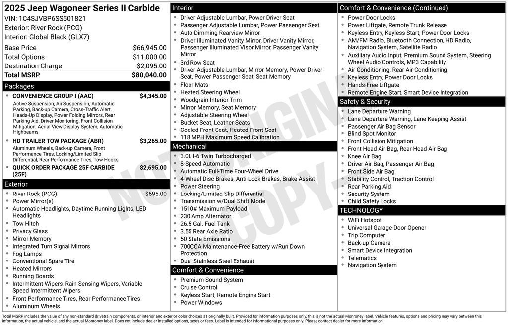 Used 2025 Jeep Wagoneer Series II w/ Convenience Group I AWD/4WD image 4